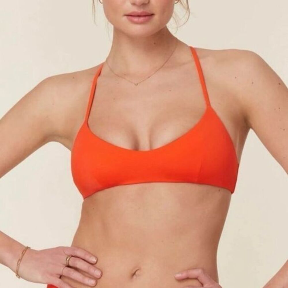 NWT Andie Women's XL Hermosa Orange Bikini Top Strappy Back‎ Design Summer Beach